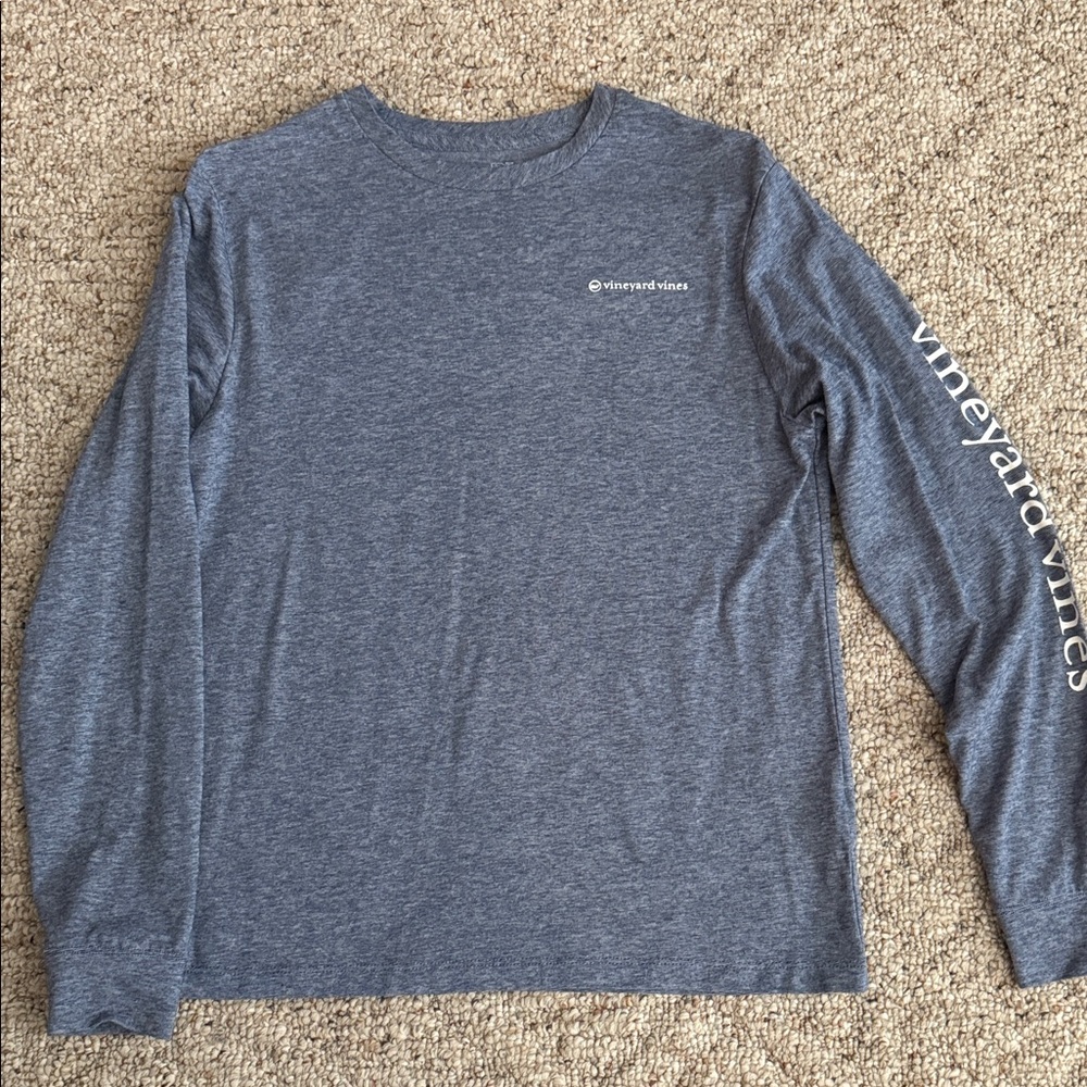 Vineyard Vines Boy’s Edgartown Heathered Blue Long Sleeve Tee